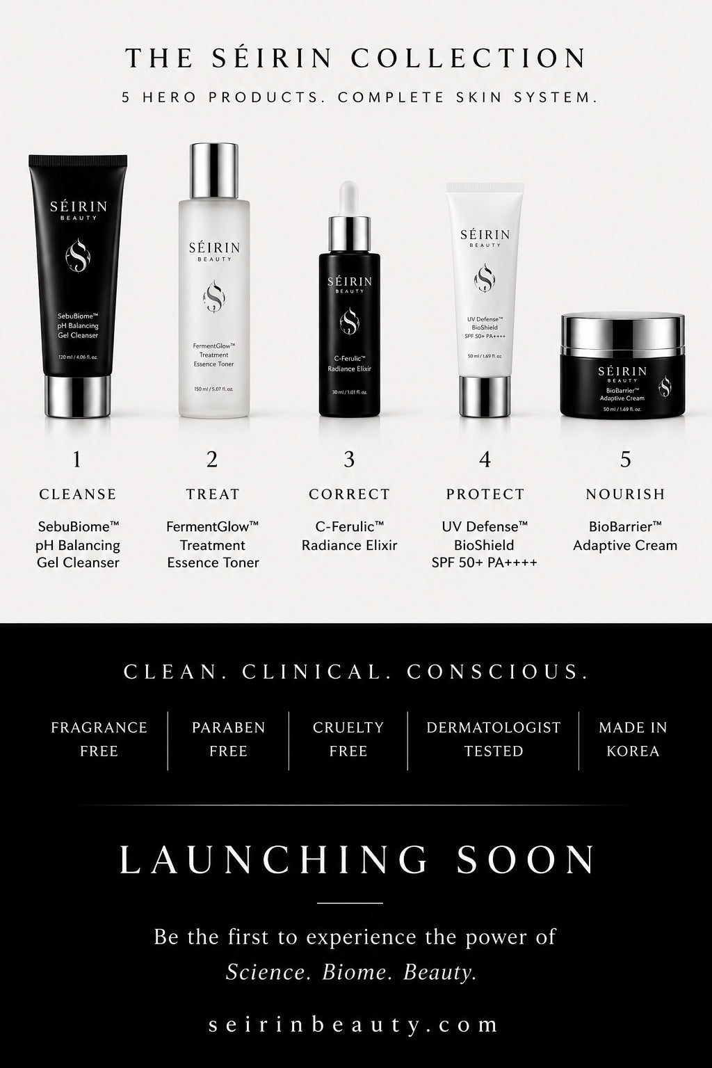 SÉIRIN Collection launch flyer